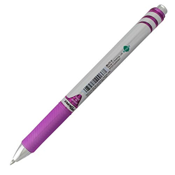 Pentel EnerGel XM BL77 - Retractable Liquid Gel Ink Pen - 0.7mm - 54% Recycled - Purple - Box of 12 - Image 5