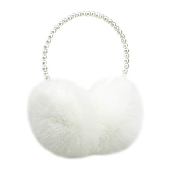 Novia's Choice Winter Faux Fur Earmuffs Warm Outdoor Ear Warmers for Women Girls(White)