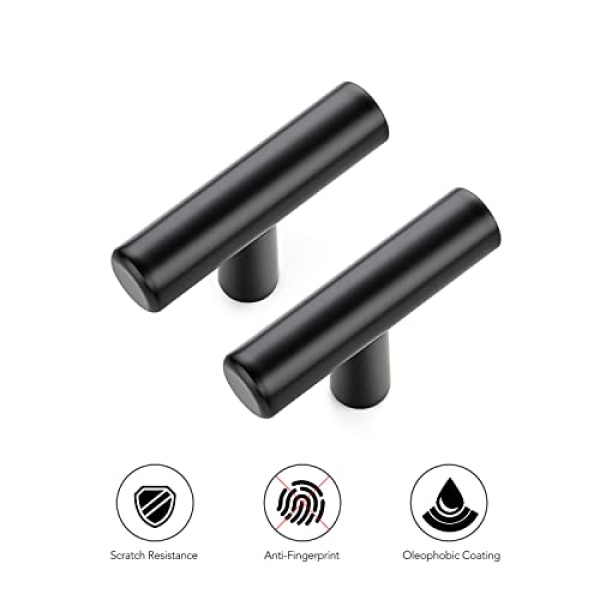 Ravinte 2'' Cabinet Handles Stainless Steel Matte Black Kitchen Cabinet Hardware Handles of Kitchen Cupboard Handles 10 Pack - Image 2