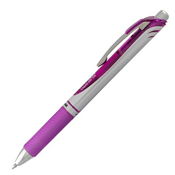 Pentel EnerGel XM BL77 - Retractable Liquid Gel Ink Pen - 0.7mm - 54% Recycled - Purple - Box of 12 - Image 6