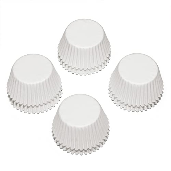 Caperci 500 Count Mini Cupcake Liners White Muffin Liners Greaseproof No Smell Small Cupcake Wrappers Baking Cups - Image 2