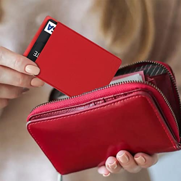 Sleek Gear Slim Wallet for Men & Women, Minimalist Wallet, Thin Wallet, Card Holder, Business Card Holder, Credit Card Wallet, ID Holder, Front Pocket Wallet with 2 Card Slots (Red) - Image 5