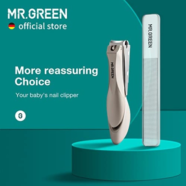 MR.GREEN Baby Safety Nail Clippers Nail Care Clippers Fingernail Cutter Newborn Baby Convenient Nail File Manicure Tools (Baby Nail Clipper+Nano Glass File) - Image 7