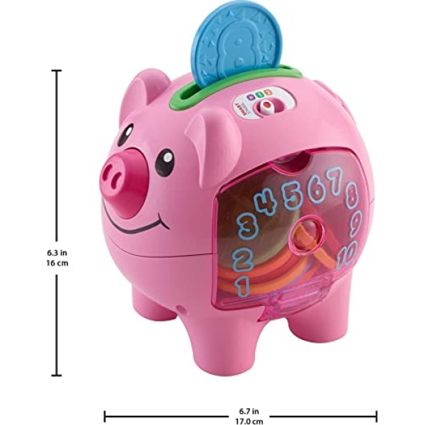 Fisher-Price Laugh & Learn Baby Learning Toy Smart Stages Piggy Bank With Songs Sounds And Phrases For Infant To Toddler Play [Amazon Exclusive] - Image 3