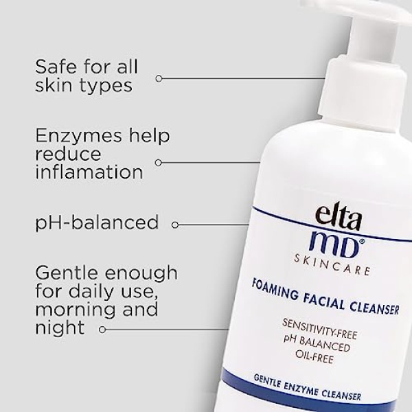 EltaMD Foaming Facial Cleanser, Foaming Face Wash for Oily Skin, Gently Cleanses and Helps Remove Oil and Dead Skin Cells, Daily Face Wash for Morning and Night Use, For All Skin Types, 7 oz Pump - Image 8