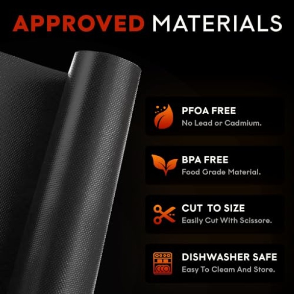 3 Pack Non-Stick Heavy Duty Oven Liners Set by Grill Magic - Thick, Heat Resistant Fiberglass Mat - Easy to Clean, Reduce Spills, Stuck Foods & Clean Up - BPA Free Kitchen Friendly Cooking Accessory - Image 8