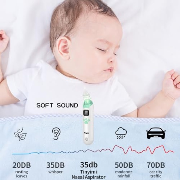 Baby Nasal Aspirator - Safe, Quick, and Hygienic Nose Cleaner with Pause, Music, and Light Soothing Functions - 3 Silicone Tips, Adjustable Suction Level - Image 4