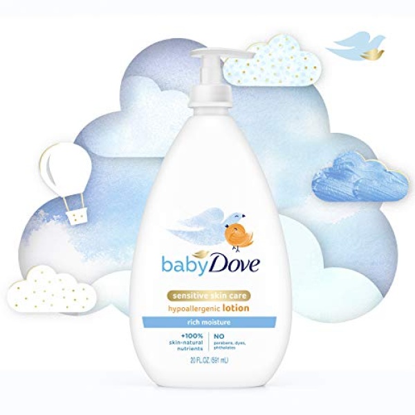 Baby Dove Sensitive Skin Care Body Lotion For Delicate Baby Skin Rich Moisture With 24-Hour Moisturizer, 20 fl oz (Package May Vary) - Image 5