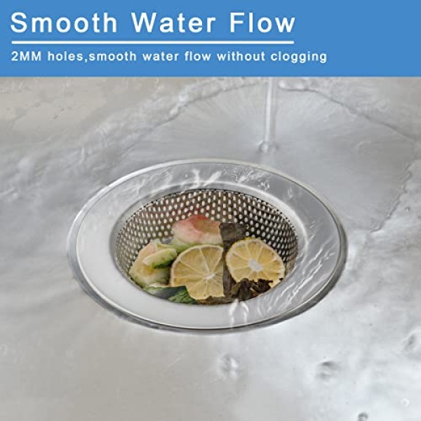 Honmein 2 PCS Sink Strainer for Most Kitchen Sink Drain Basket, Upgraded Double-Layer Safe Design Kitchen Sink Strainer (4.5 Inch). - Image 3