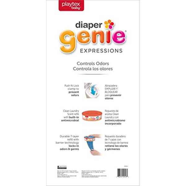 Diaper Genie Expressions Pail | Odor-Controlling Baby Diaper Disposal System | Includes Diaper Pail and 1 Starter Refill Bag - Image 2