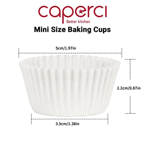 Caperci 500 Count Mini Cupcake Liners White Muffin Liners Greaseproof No Smell Small Cupcake Wrappers Baking Cups - Image 4