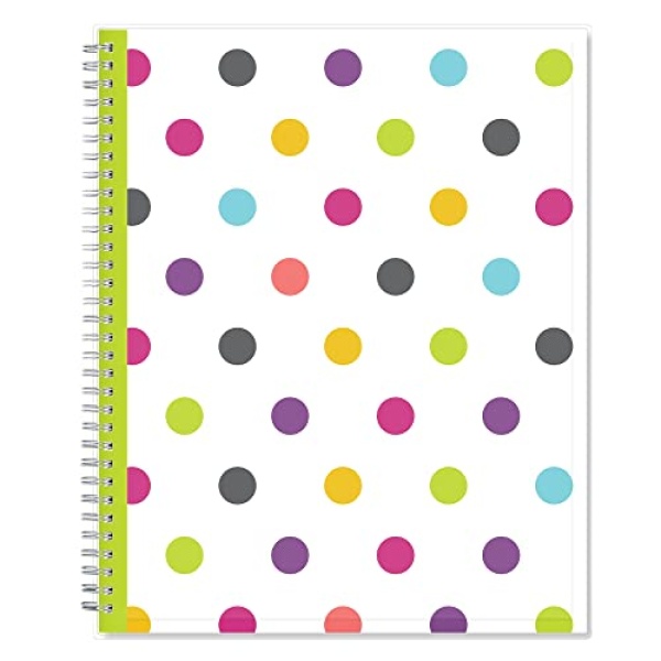 Blue Sky 2023-2024 Academic Year Teacher Weekly and Monthly Lesson Planner, 8.5" x 11", Flexible Cover, Wirebound, Dots (100330-A24)