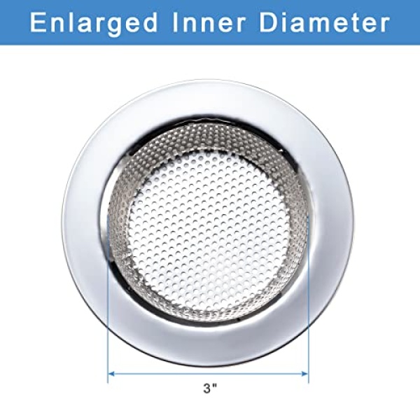 Honmein 2 PCS Sink Strainer for Most Kitchen Sink Drain Basket, Upgraded Double-Layer Safe Design Kitchen Sink Strainer (4.5 Inch). - Image 4