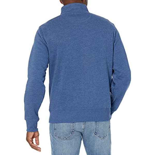 Amazon Essentials Men's Full-Zip Fleece Mock Neck Sweatshirt, Blue Heather, Large - Image 6