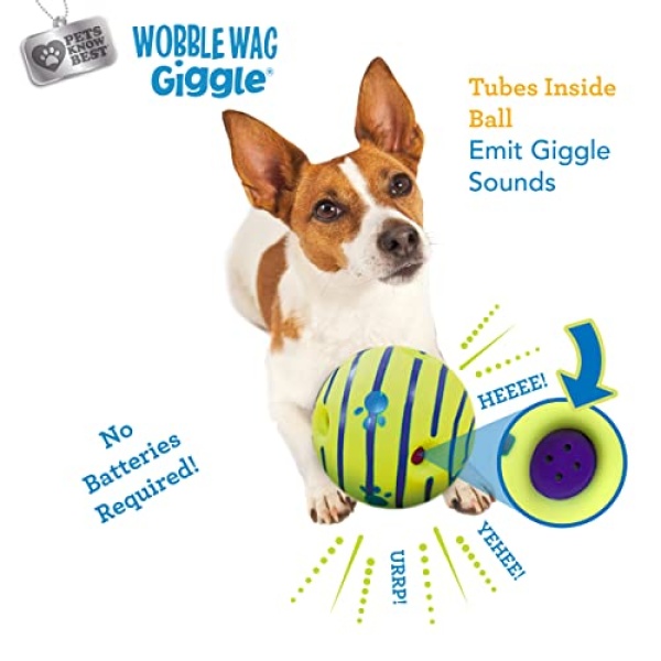 Wobble Wag Giggle Ball, Interactive Dog Toy, Fun Giggle Sounds When Rolled or Shaken, Pets Know Best, As Seen On TV - Image 8