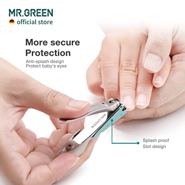 MR.GREEN Baby Safety Nail Clippers Nail Care Clippers Fingernail Cutter Newborn Baby Convenient Nail File Manicure Tools (Baby Nail Clipper+Nano Glass File) - Image 4