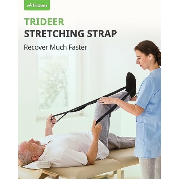 Trideer Stretching Strap Yoga Strap Physical Therapy for Home Workout, Exercise, Pilates and Gymnastics, 10 Loops Non-Elastic Stretch Bands with Aesthetic Packaging for Women & Men (Black) - Image 8