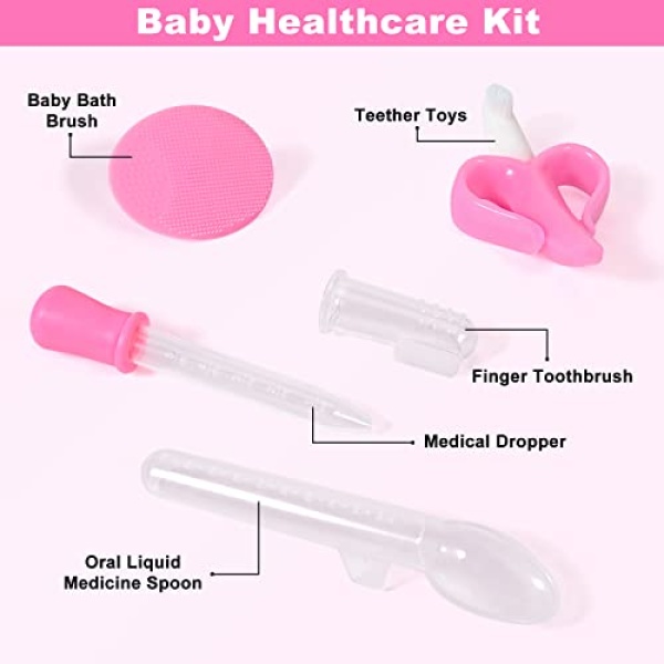 Buoluty Baby Healthcare and Grooming Kit,Safety First Baby Kit,Infant Grooming Kit,Baby Medical Kit for Newborn Boys Girls(14 in 1 Pink) - Image 6