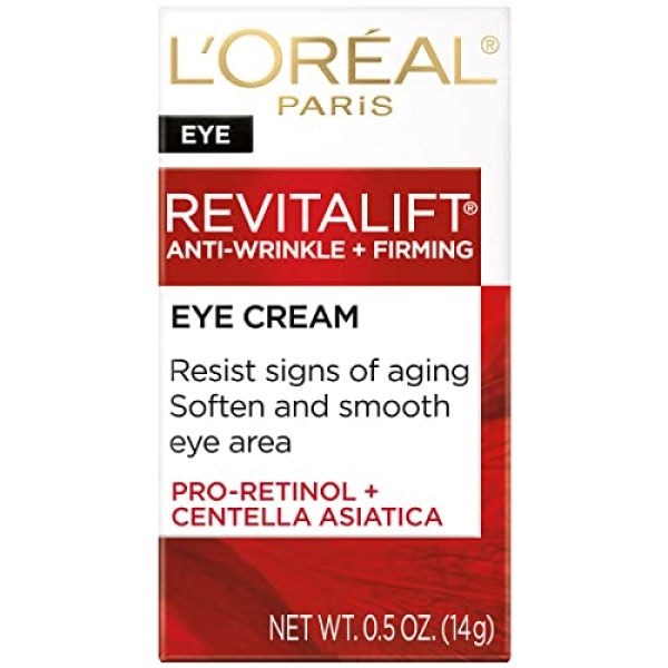 L'Oréal Paris Revitalift Anti-Wrinkle and Firming Eye Cream, Pro Retinol and Centella Asiatica, Reduce Dark Circles, Fragrance Free, 0.5 oz (Packaging may vary) - Image 10