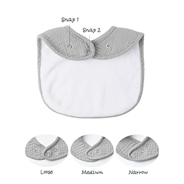 Konssy Muslin Baby Bibs 8 Pack Baby Bandana Drool Bibs Cotton for Unisex Boys Girls, 8 Solid Colors Set for Teething and Drooling - Image 7