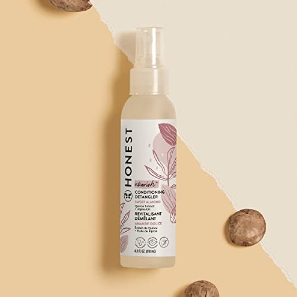 The Honest Company Conditioning Hair Detangler | Leave-in Conditioner + Fortifying Spray | Tear-free, Cruelty-Free, Hypoallergenic | Almond Nourishing, 4 fl oz - Image 9