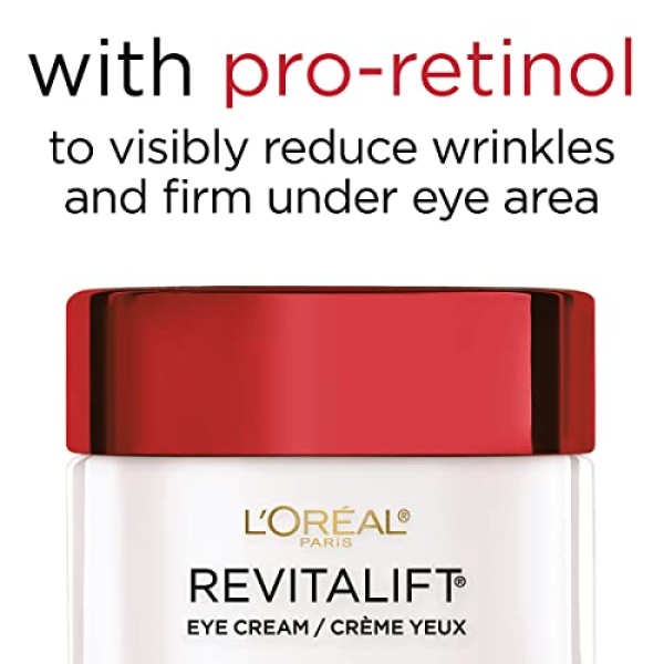 L'Oréal Paris Revitalift Anti-Wrinkle and Firming Eye Cream, Pro Retinol and Centella Asiatica, Reduce Dark Circles, Fragrance Free, 0.5 oz (Packaging may vary) - Image 9