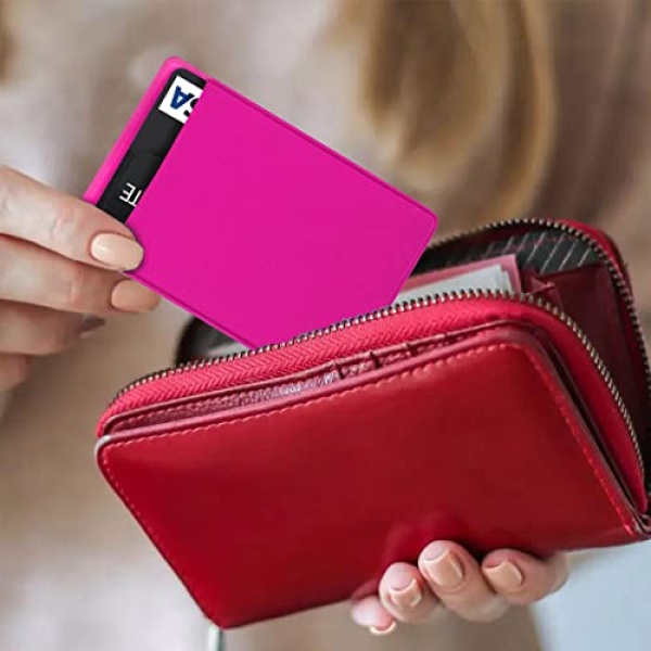 Sleek Gear Slim Wallet for Men & Women, Minimalist Wallet, Thin Wallet, Card Holder, Business Card Holder, Credit Card Wallet, ID Holder, Front Pocket Wallet with 2 Card Slots (Pink) - Image 5