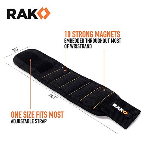 RAK Magnetic Wristband for Holding Screws, Nails and Drill Bits for Men - Made from Premium Ballistic Nylon with Lightweight Powerful Magnets - Stocking Stuffer for Men - Image 8