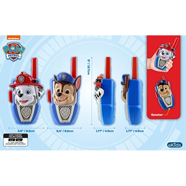 New PAW Patrol Walkie Talkies - Set of 2 Kids Walkie Talkies Chase and Marshall – Excellent Walkie Talkies for Toddlers - Image 5