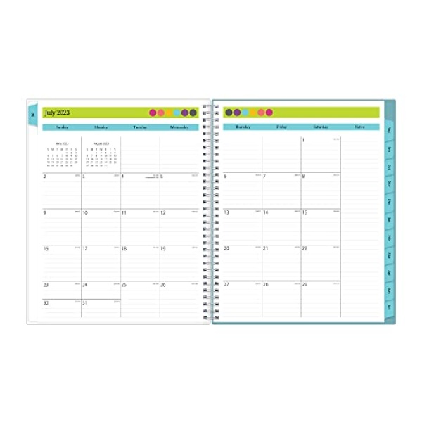 Blue Sky 2023-2024 Academic Year Teacher Weekly and Monthly Lesson Planner, 8.5" x 11", Flexible Cover, Wirebound, Dots (100330-A24) - Image 6