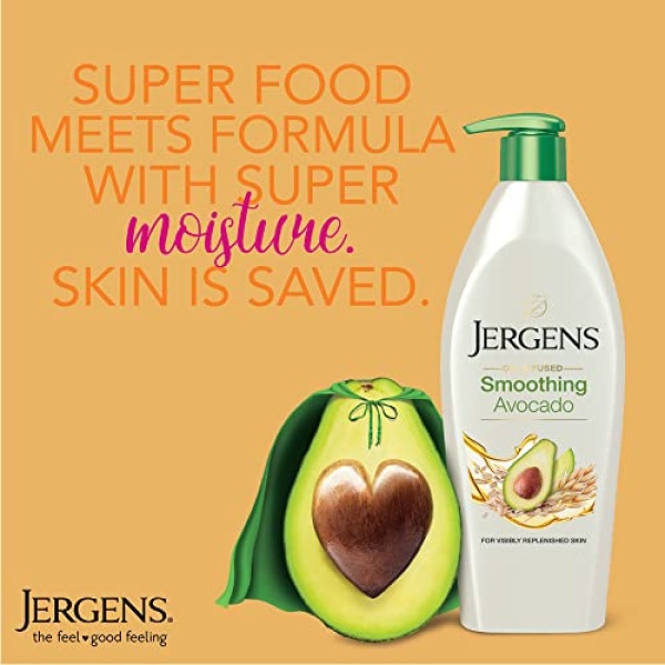 Jergens Oil-Infused Smoothing Avocado Moisturizer, 16.8 Fluid Ounces, with Avocado Oil and Oat Extract, for Visibly Replenished Skin, for All Skin Types - Image 10