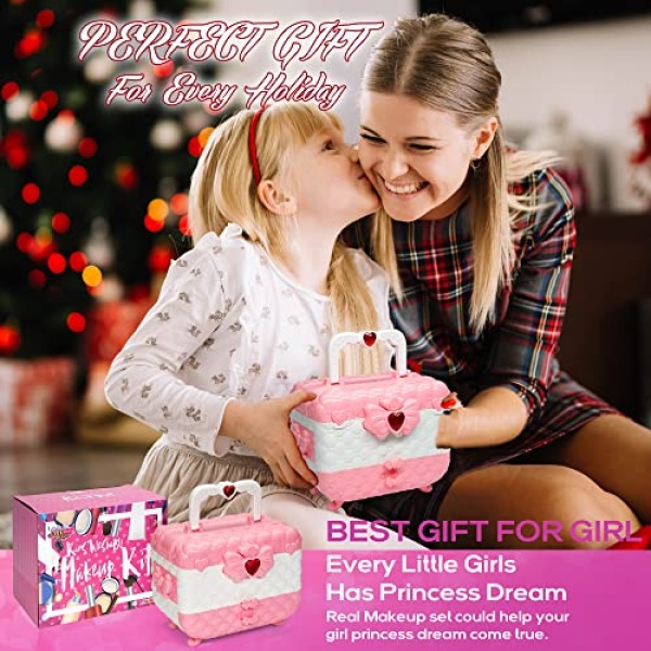 Kids Makeup Kit for Girl - Kids Makeup Kit Toys for Girls,Play Real Makeup Girls Toys, Washable Make Up for Little Girls, Non ToxicToddlers Pretend Cosmetic Kits,Age3-12 Year Old Children Gift - Image 2