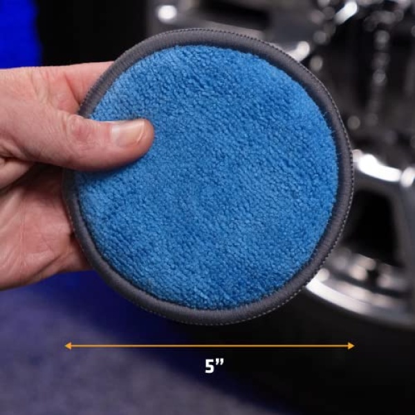 VIKING Applicator Pads, Car Wax Applicator, 5 Inch Diameter, 6 Pack, Blue/Grey - Image 3