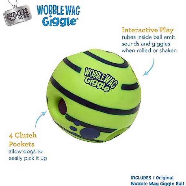 Wobble Wag Giggle Ball, Interactive Dog Toy, Fun Giggle Sounds When Rolled or Shaken, Pets Know Best, As Seen On TV - Image 9