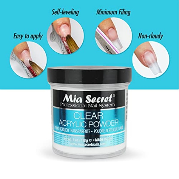 Mia Secret Clear Acrylic Powder (4oz) - Image 2