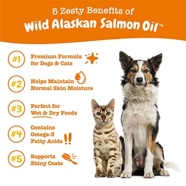 Wild Alaskan Salmon Oil for Dogs & Cats - Omega 3 Skin & Coat Support - Liquid Food Supplement for Pets - Natural EPA + DHA Fatty Acids for Joint Function, Immune & Heart Health, 32 Fl Oz - Image 7