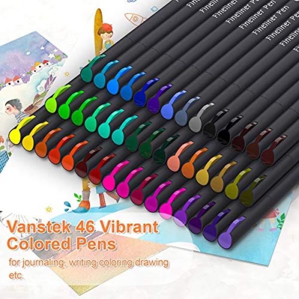 Vanstek 46 Pack Journal Planner Colored Pens, Fineliner Pens for Journaling, Writing Coloring Drawing, Note Taking, Calendar, Planner, Art Office School Gift Supplies - Image 7