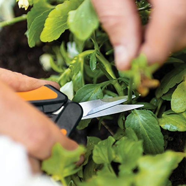 Fiskars Micro-Tip Pruning Snips - 6" Garden Shears with Sharp Precision-Ground Non-Coated Stainless Steel Blade - Gardening Tool Scissors with SoftGrip Handle - Image 8