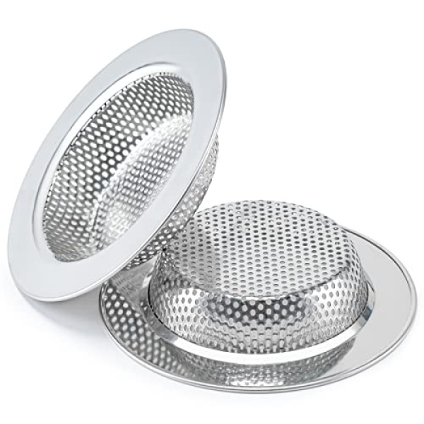 Honmein 2 PCS Sink Strainer for Most Kitchen Sink Drain Basket, Upgraded Double-Layer Safe Design Kitchen Sink Strainer (4.5 Inch).