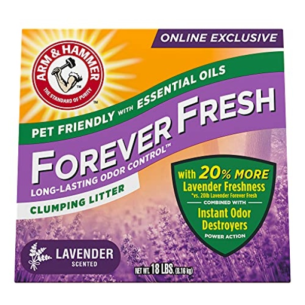 Arm & Hammer Forever Fresh Clumping Cat Litter Lavender, MultiCat 18lb with 20% More Lavender Freshness, Pet Friendly with Essential Oils - Image 7