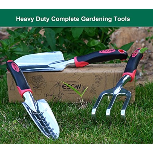 ESOW 11 Includes Hand, Transplant Trowel and Cultivator H Tool Set, 3 Piece Cast-Aluminum Heavy Duty Gardening Kit I, b - Image 3