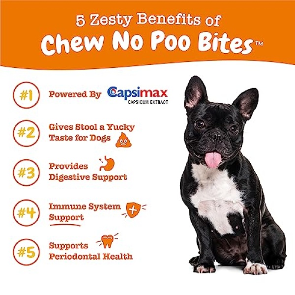 Zesty Paws Chew No Poo Bites - Coprophagia Stool Eating Deterrent for Dogs Deter Stop Dog from Eating Feces Probiotic Digestive Enzymes, Peppermint - Chicken Flavor, 90 Soft Chews - Image 8