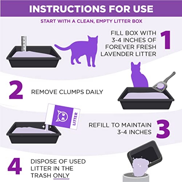 Arm & Hammer Forever Fresh Clumping Cat Litter Lavender, MultiCat 18lb with 20% More Lavender Freshness, Pet Friendly with Essential Oils - Image 11