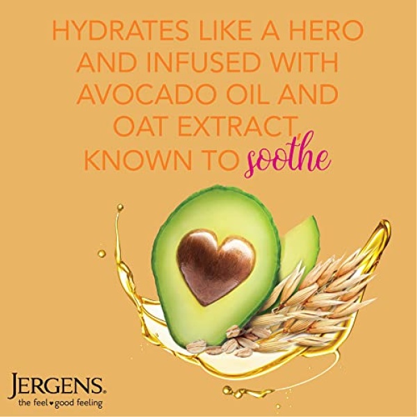 Jergens Oil-Infused Smoothing Avocado Moisturizer, 16.8 Fluid Ounces, with Avocado Oil and Oat Extract, for Visibly Replenished Skin, for All Skin Types - Image 11