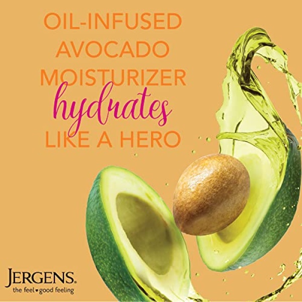 Jergens Oil-Infused Smoothing Avocado Moisturizer, 16.8 Fluid Ounces, with Avocado Oil and Oat Extract, for Visibly Replenished Skin, for All Skin Types - Image 9