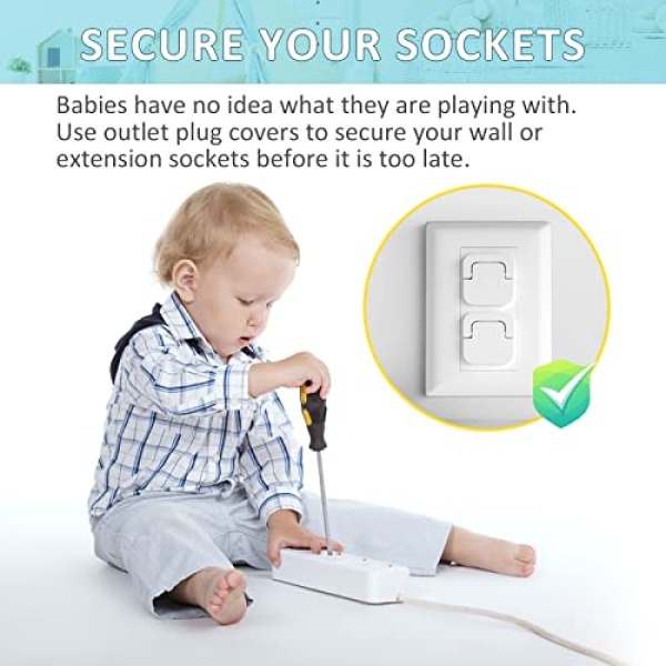 Baby Proofing Outlet Covers (60 Pack) Electric Outlet Pulg Covers for Baby Safety Socket Cover Protector Cap to Prevent Your Child from Power Shock Hazard - Image 8