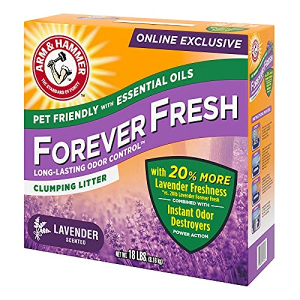 Arm & Hammer Forever Fresh Clumping Cat Litter Lavender, MultiCat 18lb with 20% More Lavender Freshness, Pet Friendly with Essential Oils - Image 4