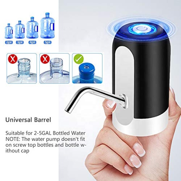 5 Gallon Water Bottle Dispenser, USB Charging Water Bottle Pump, Portable Water Dispenser Pump for Camping - Image 2