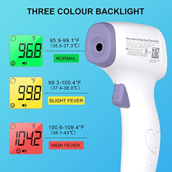 Digital Thermometer for Adults and Kids, No Touch Forehead Thermometer for Baby, 2 in 1 Body Surface Mode Infrared Thermometer with Fever Alarm and Instant Accuracy Readings - Image 8