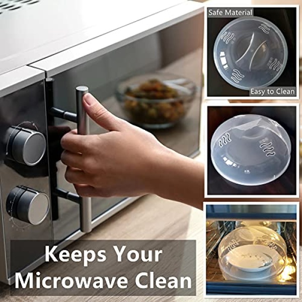 Microwave Splatter Cover for Food Large Microwave Plate Food Cover With Easy Grip Handle Anti-Splatter Lid With Enlarge Perforated Steam Vents,11.5 Inch,BPA Free & Dishwasher Safe - Image 6